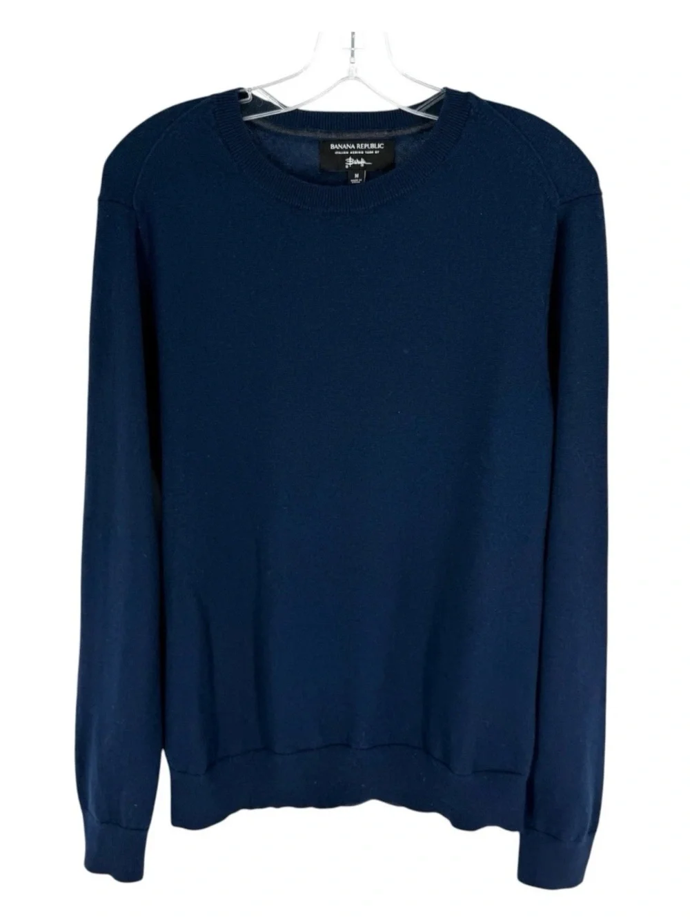 Banana Republic Merino Wool Sweater Mens Size Medium Navy Blue Lightweight